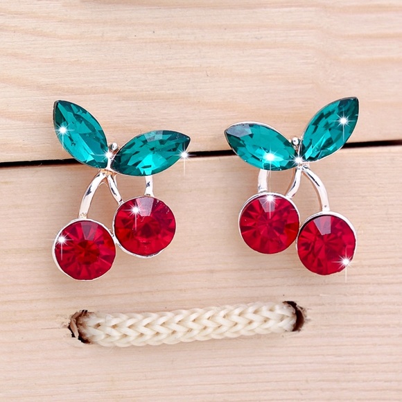 Jewelry - Crystal Red Cherry Earrings